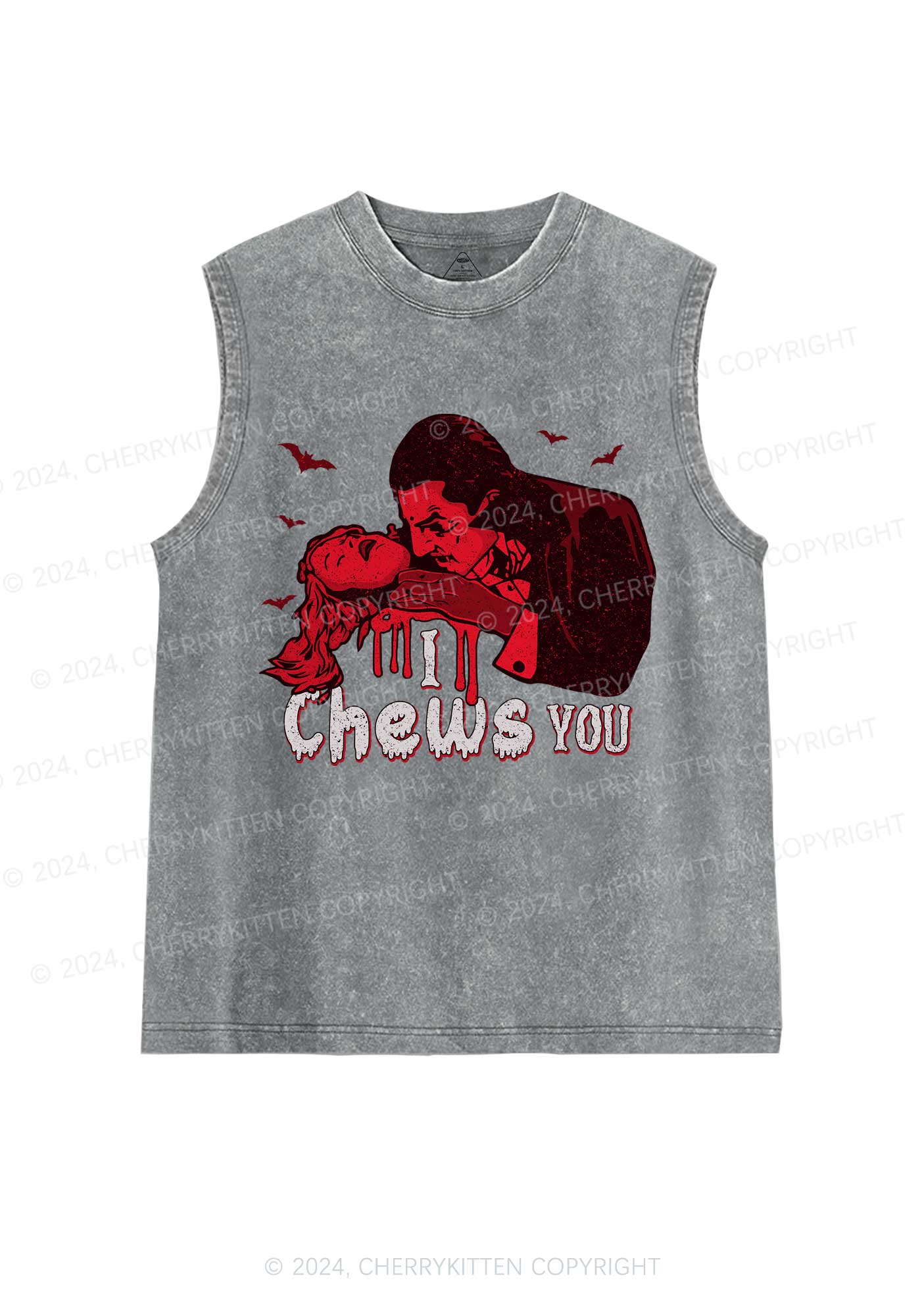 Halloween Chews You Y2K Washed Tank Cherrykitten