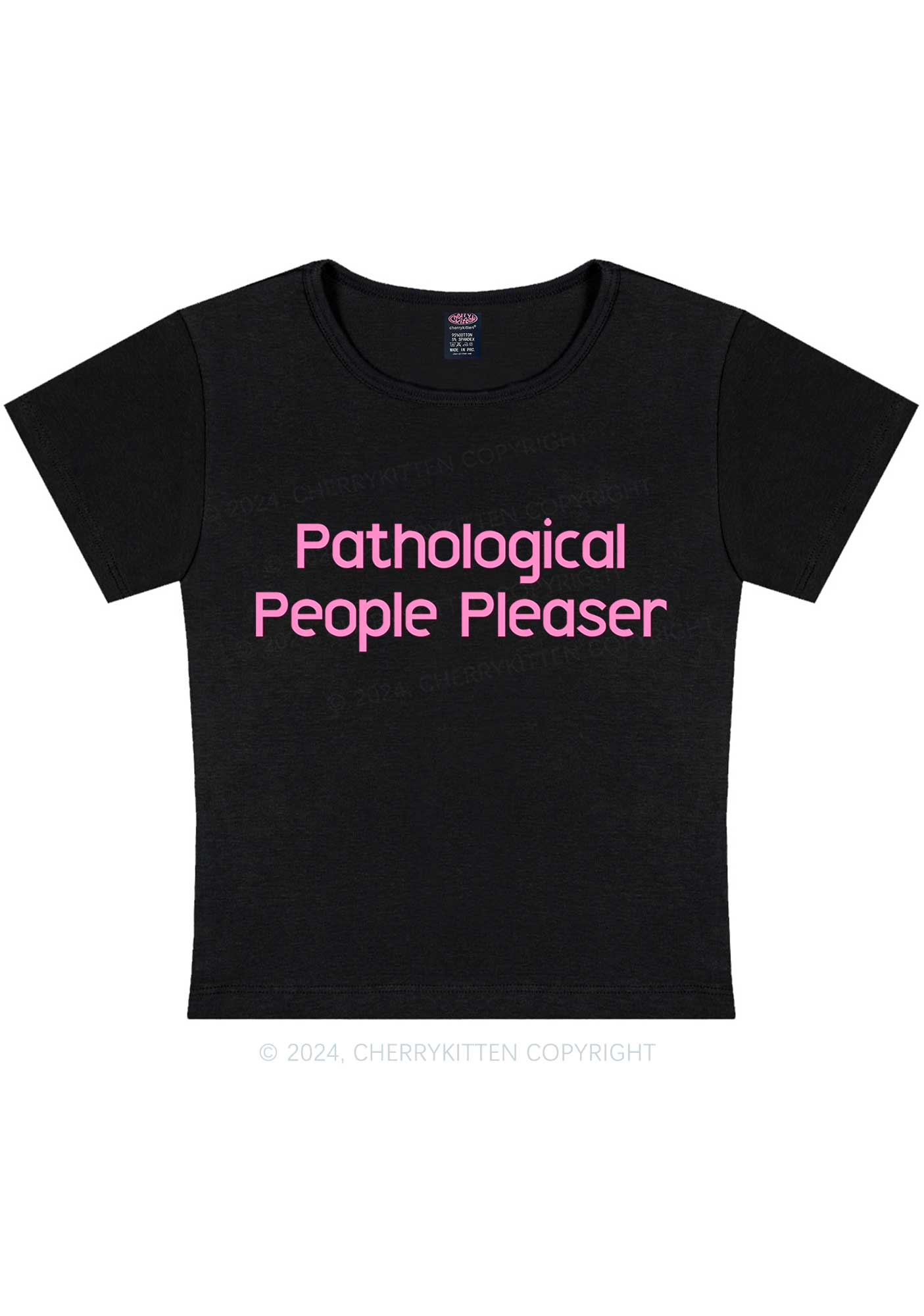 Pathological People Pleaser Y2K Baby Tee Cherrykitten