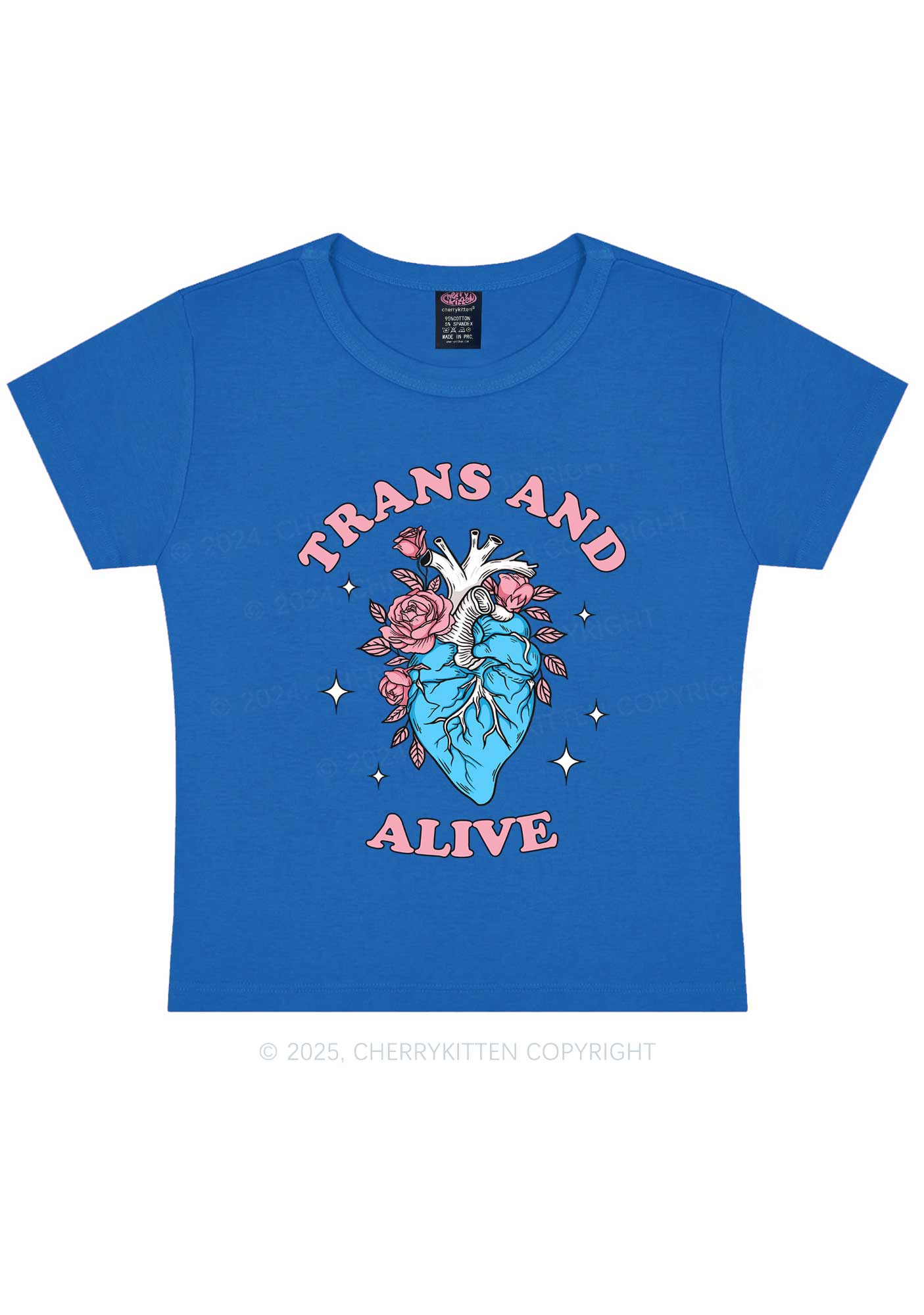 Trans And Alive Y2K Baby Tee Cherrykitten