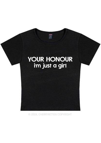 Your Honour Y2K Baby Tee Cherrykitten