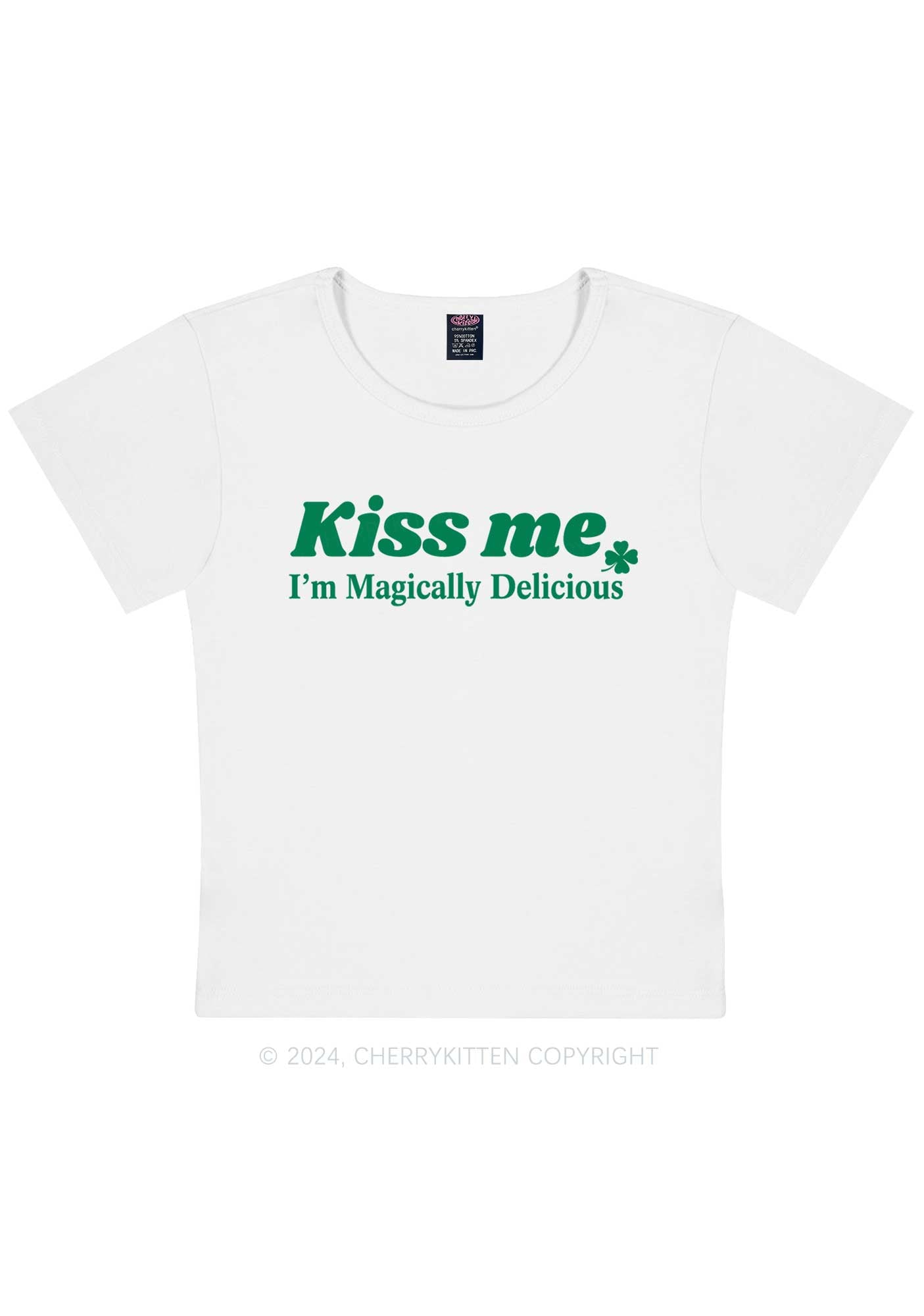 Im Magically Delicious St Patricks Y2K Baby Tee Cherrykitten