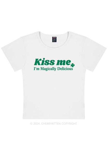 Im Magically Delicious St Patricks Y2K Baby Tee Cherrykitten