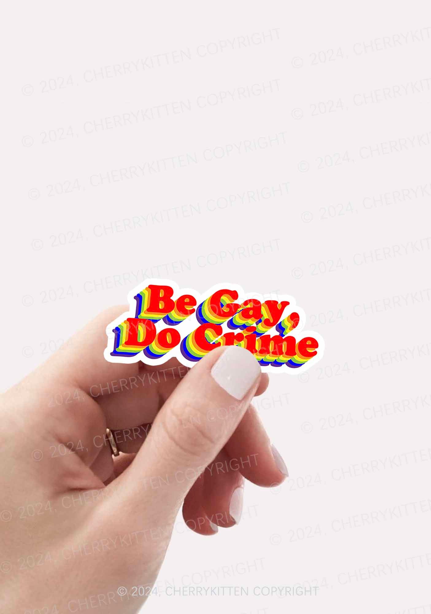 Be Gay Do Crxme 1Pc Y2K Sticker Cherrykitten