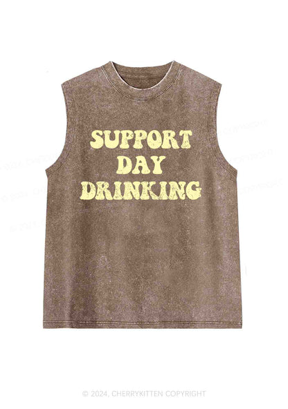 Support Day Drinking Y2K Washed Tank Cherrykitten