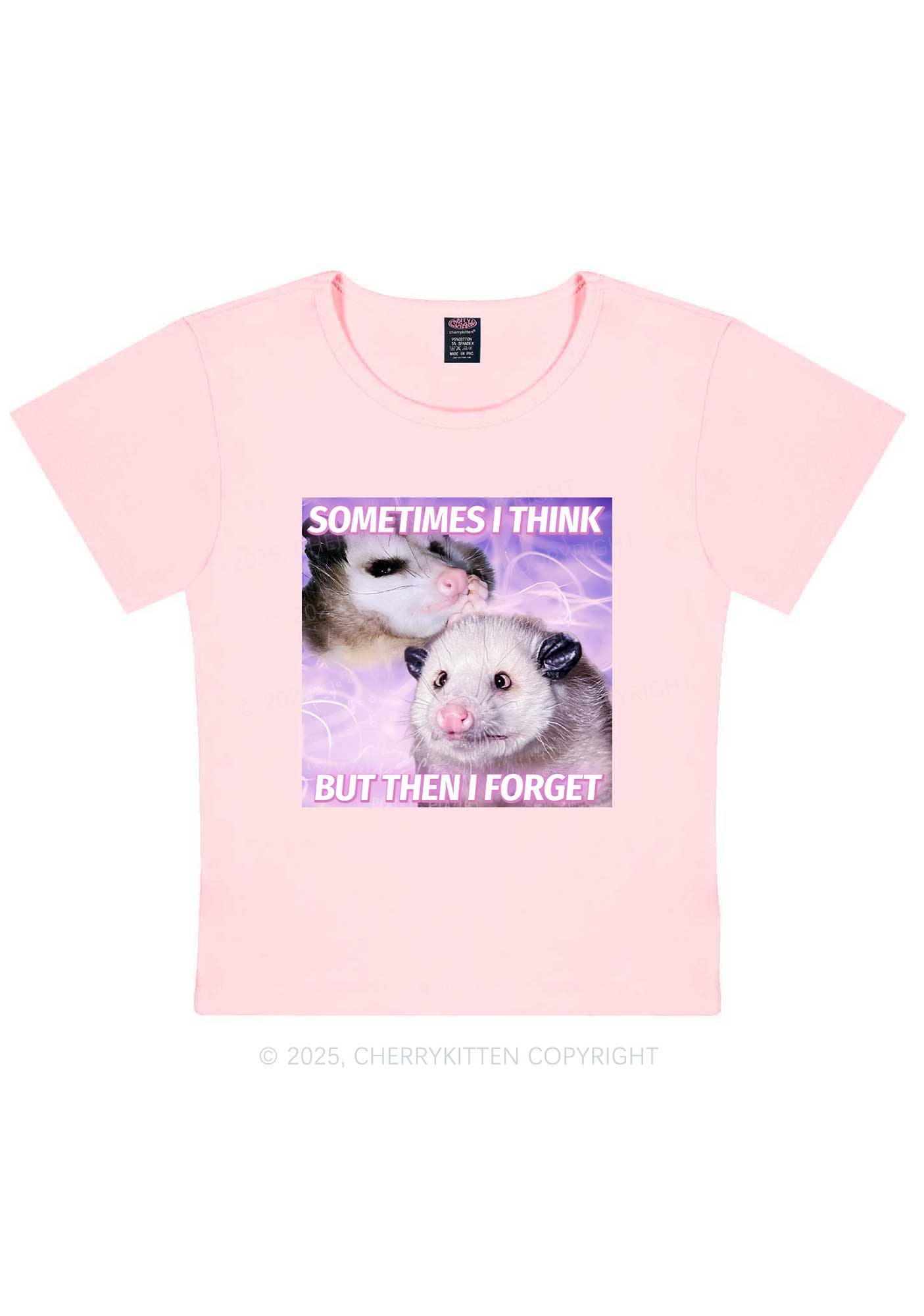 Rats Think Then Forget Y2K Baby Tee Cherrykitten