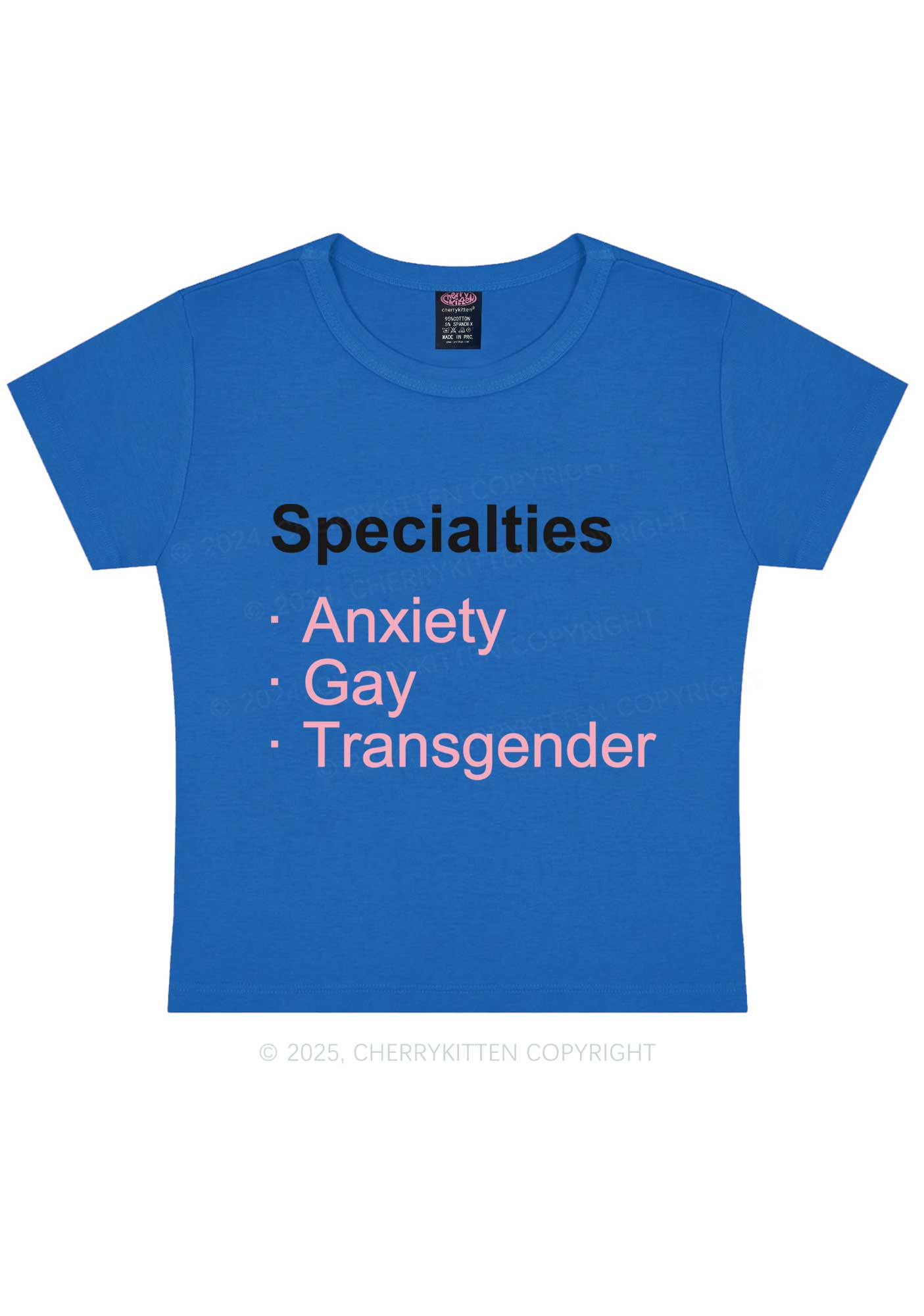 Anxiety Gay Transgender Y2K Baby Tee Cherrykitten