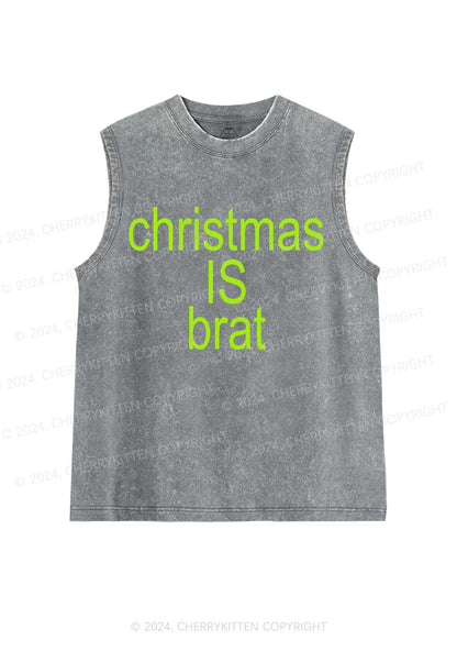 Christmas Is Brat Y2K Washed Tank Cherrykitten