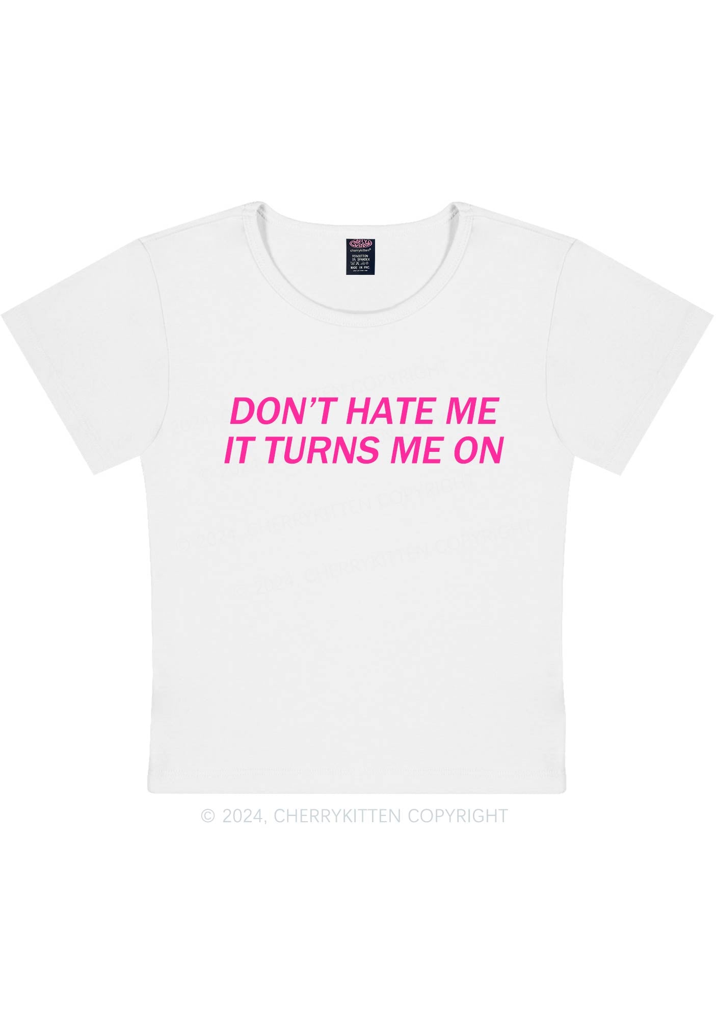 It Turns Me On Y2K Baby Tee Cherrykitten