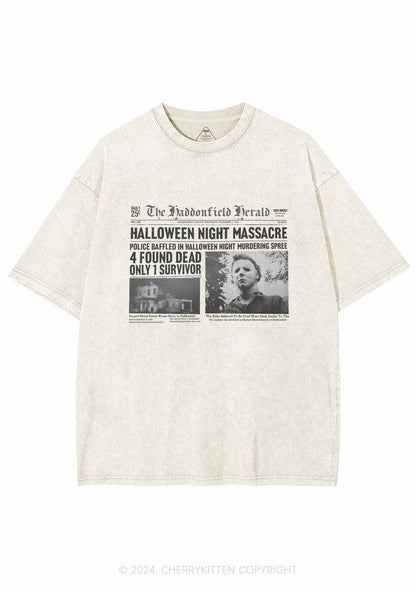 Halloween Night Massacre Y2K Washed Tee Cherrykitten