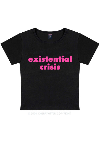 Pink Existential Crisis Y2K Baby Tee Cherrykitten