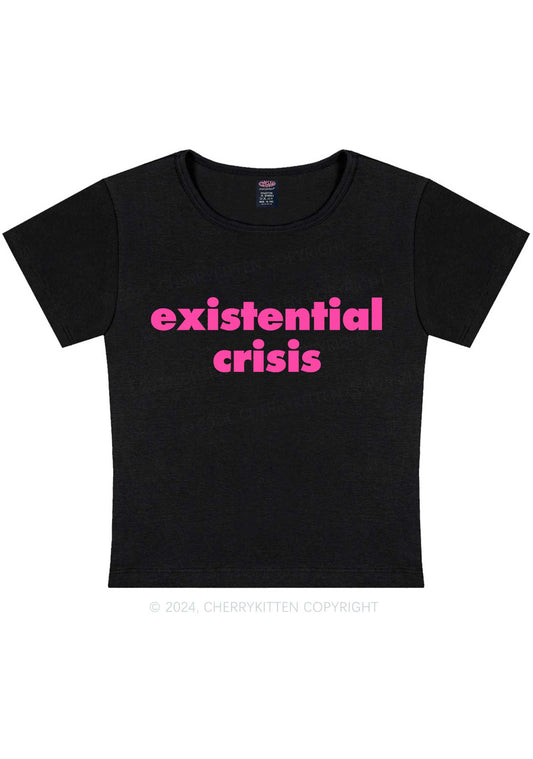 Pink Existential Crisis Y2K Baby Tee Cherrykitten