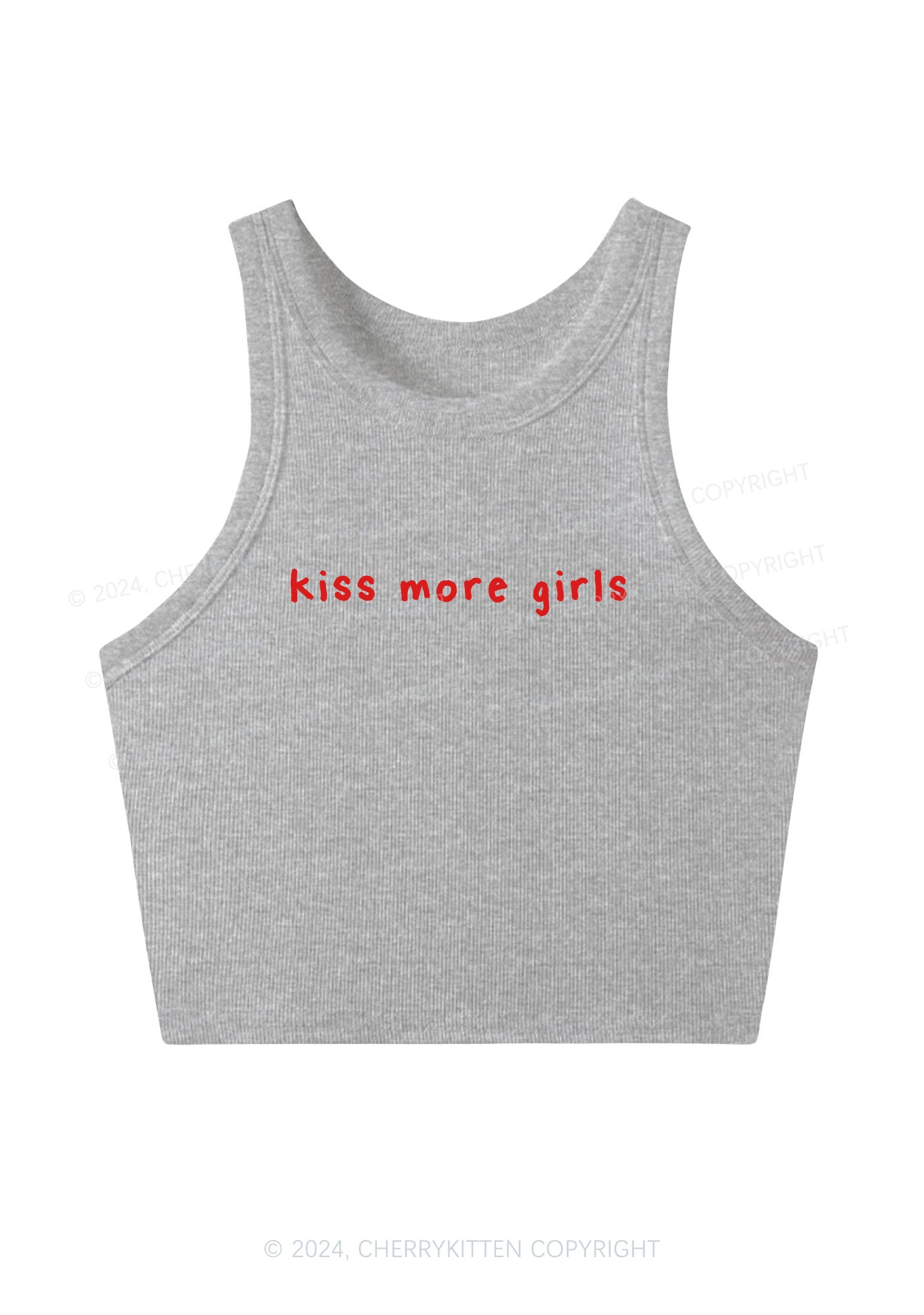 Kiss More Girls Y2K Crop Tank Top Cherrykitten