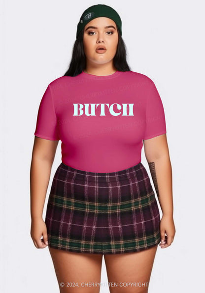 Curvy Butch Y2K Baby Tee Cherrykitten