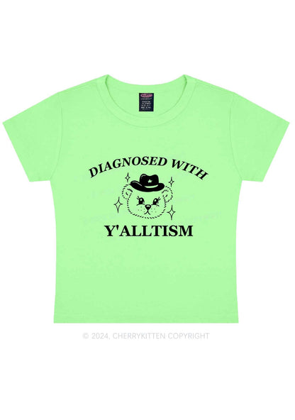 Diagnosed With Y'alltism Y2K Baby Tee Cherrykitten