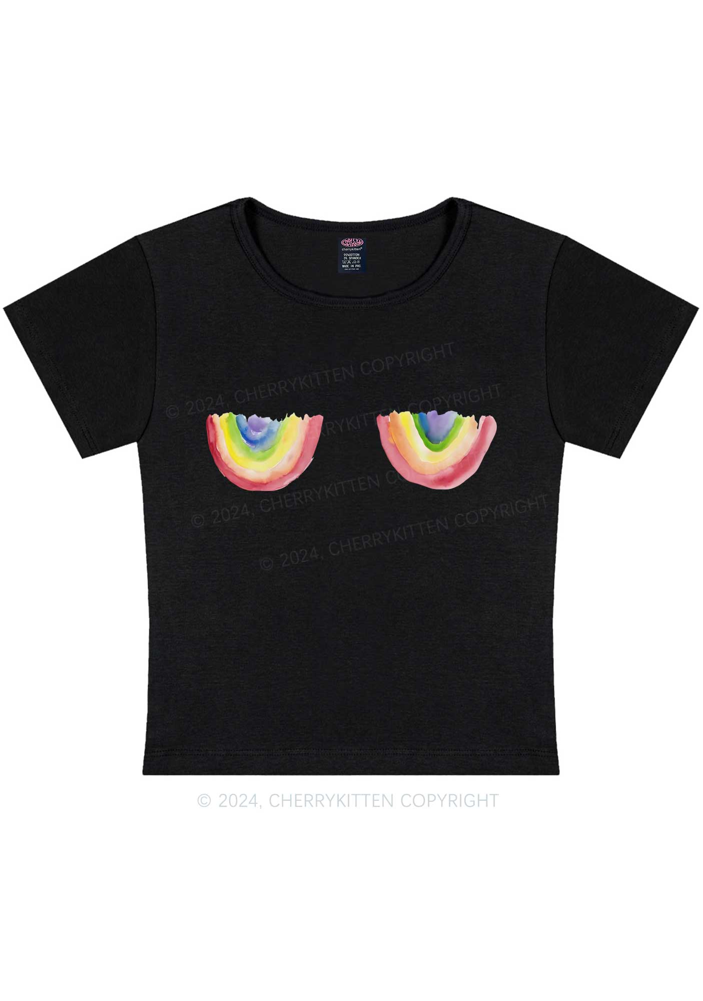 Curvy Rainbow Bxxb Y2K Baby Tee Cherrykitten