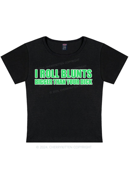 I Roll Blunts Y2K Baby Tee Cherrykitten