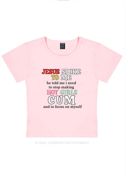 Stop Making Hot Girls Cum Y2K Baby Tee Cherrykitten