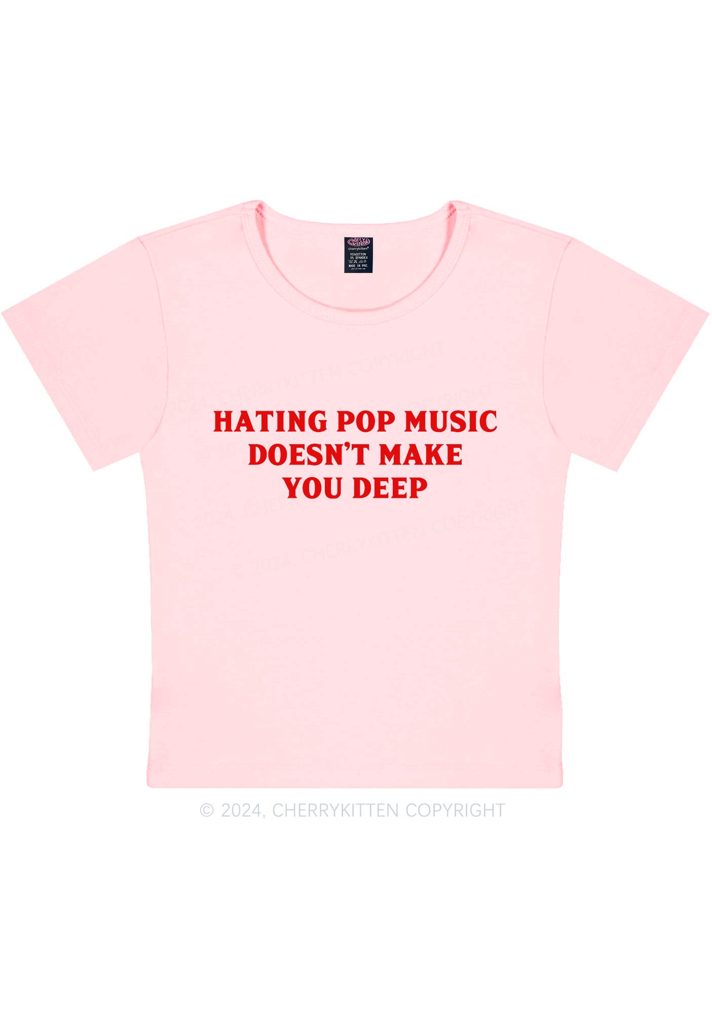 Hating Pop Music Y2K Baby Tee Cherrykitten