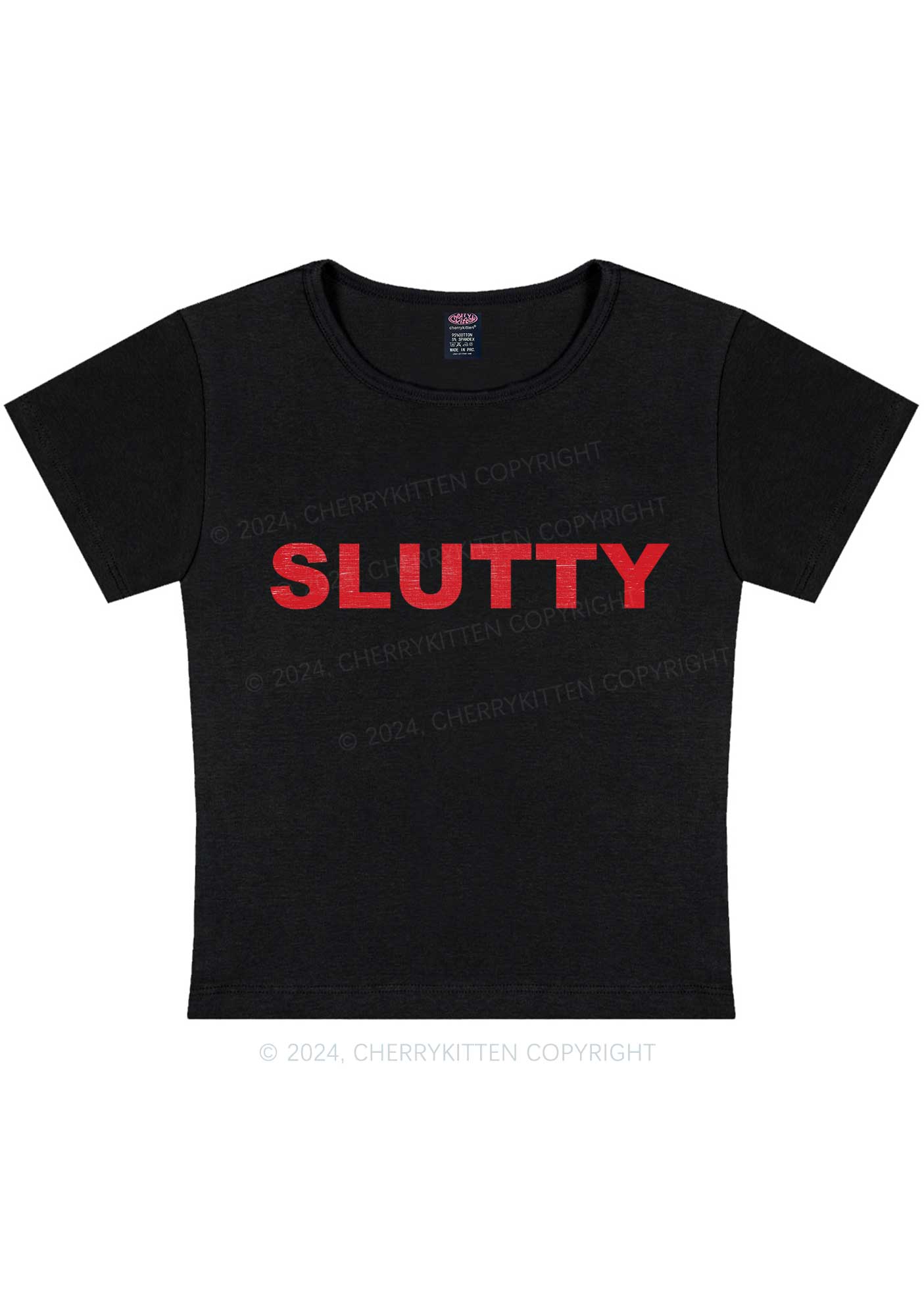 Slxtty Y2K Baby Tee Cherrykitten