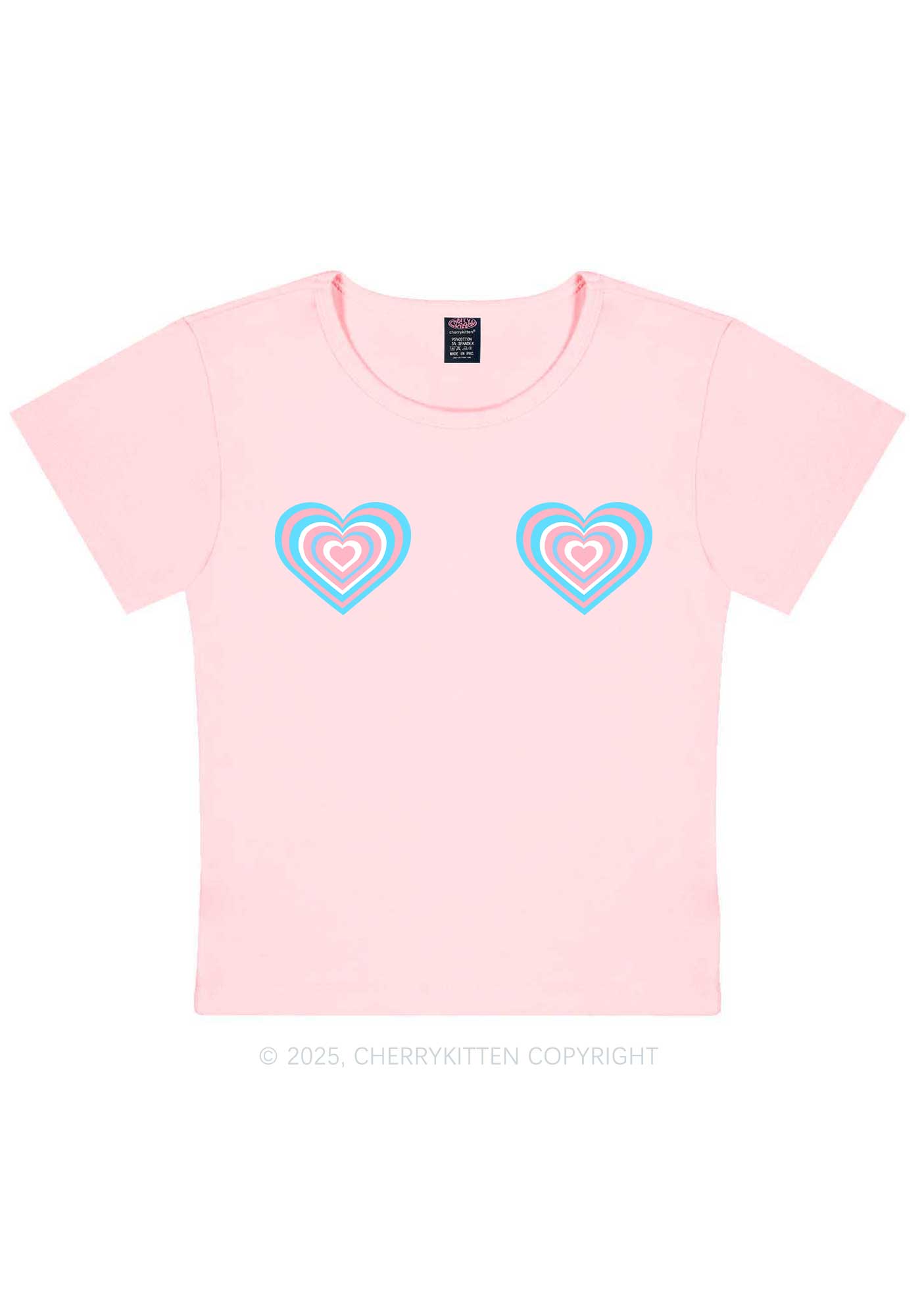 Transgender Flag Heart Y2K Baby Tee Cherrykitten