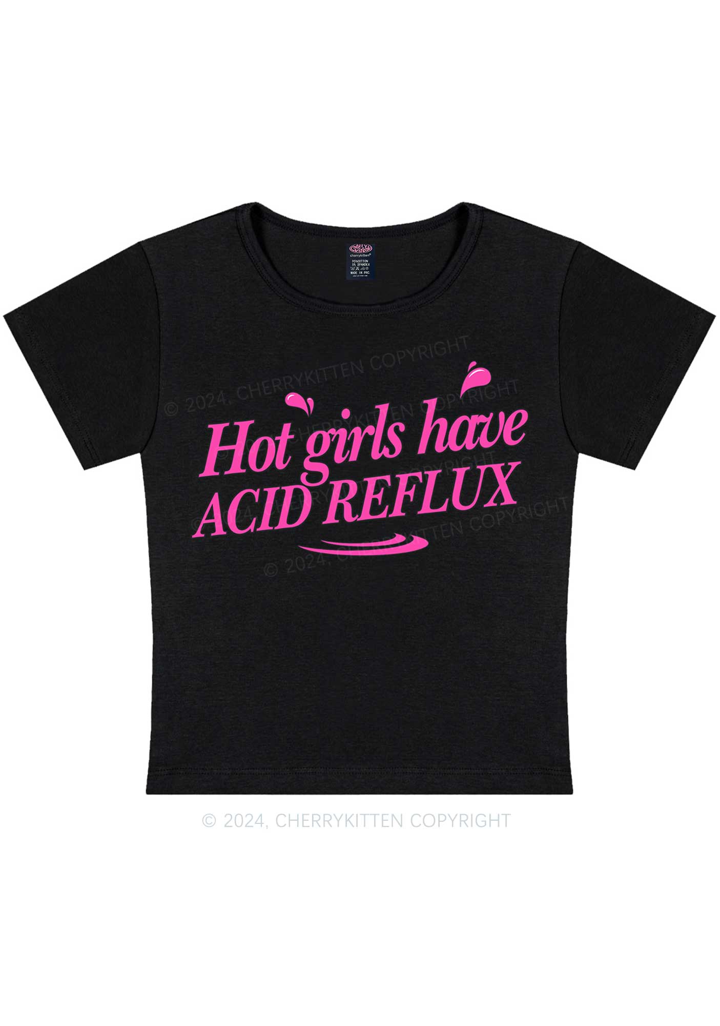 Hot Girls Have Acid Reflux Y2K Baby Tee Cherrykitten