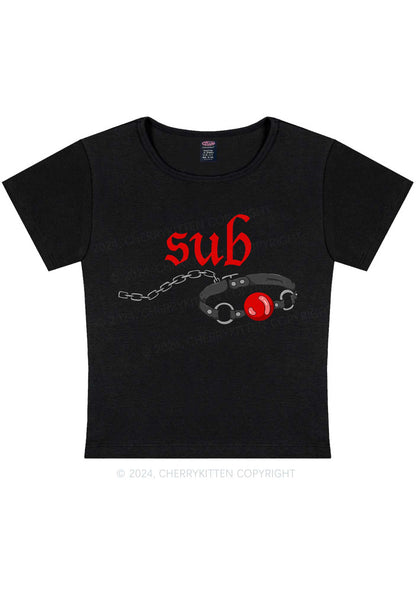 Sub Handcuffs Y2K Baby Tee Cherrykitten