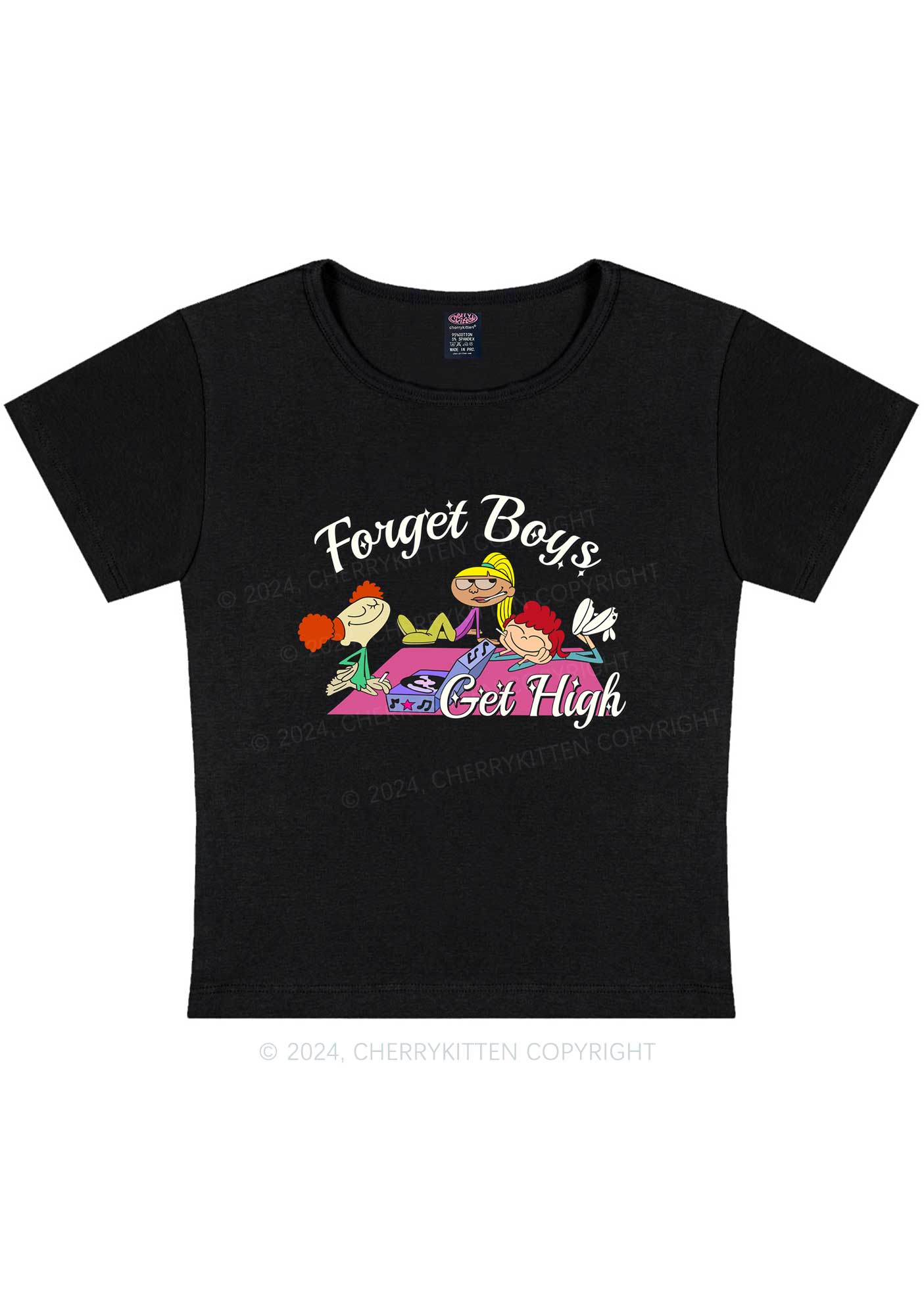 Forget Boys Y2K Baby Tee Cherrykitten