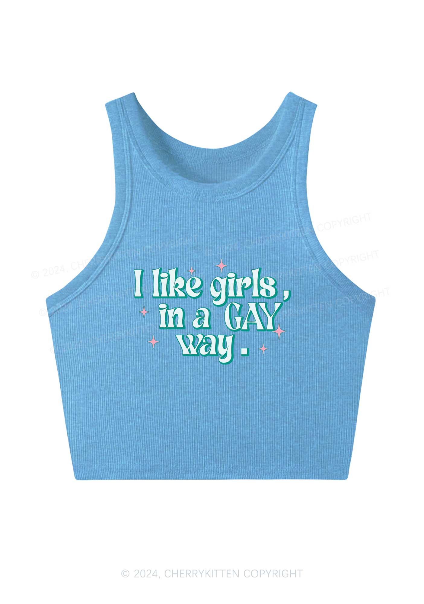 Like Girls In Gay Way Y2K Crop Tank Top Cherrykitten