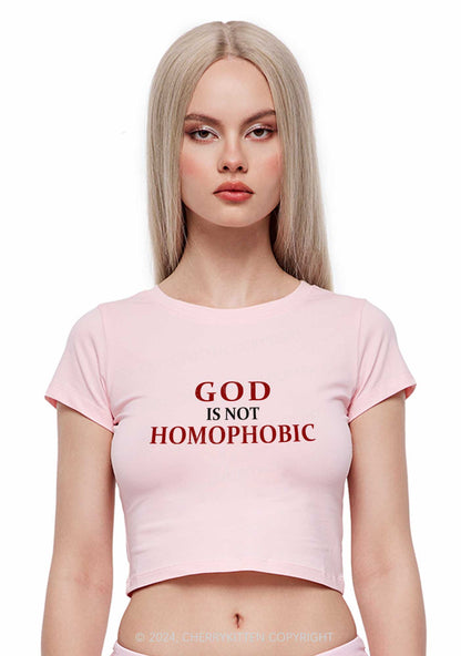 God Is Not Homophobic Y2K Baby Tee Cherrykitten