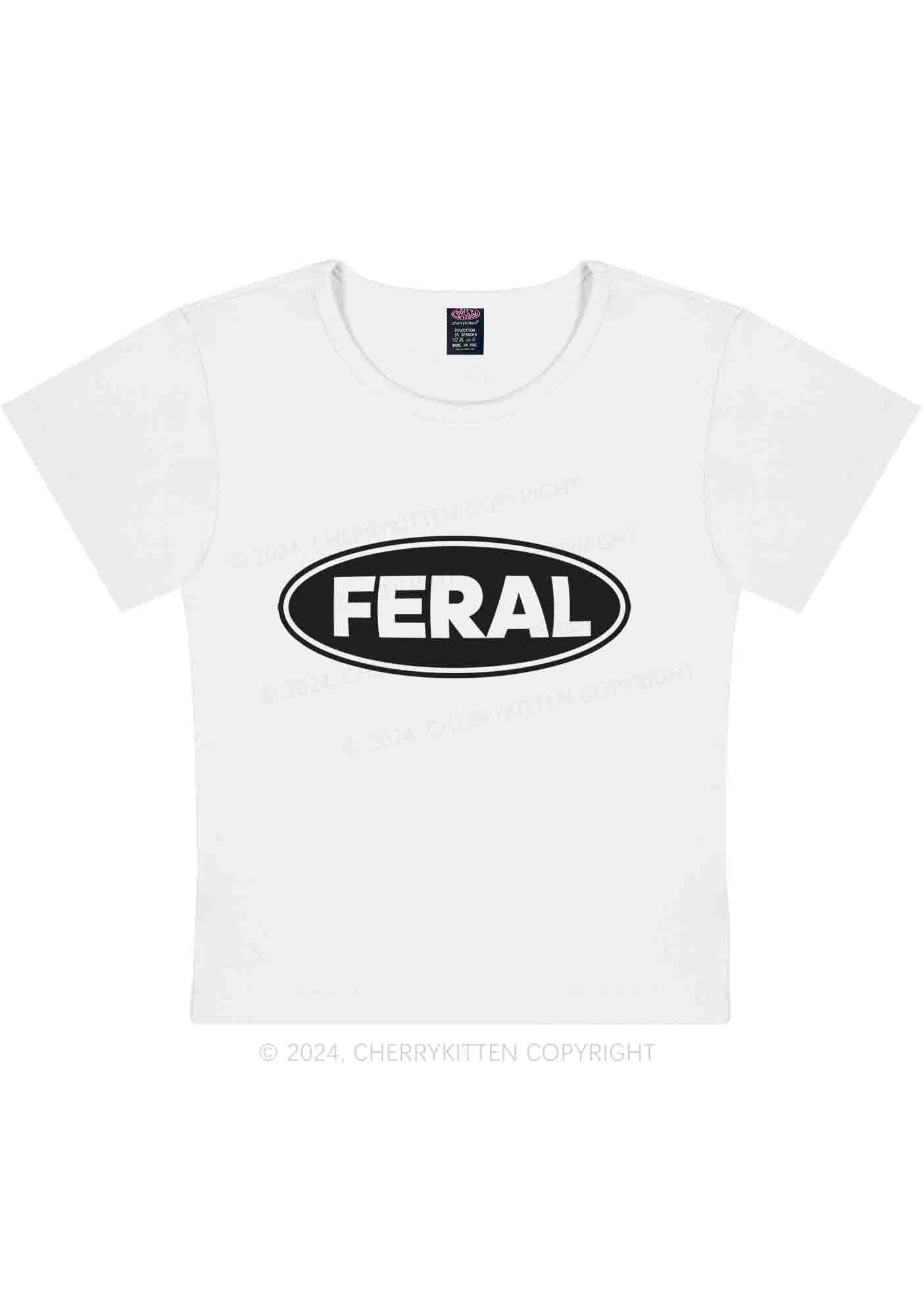 Feral Y2K Baby Tee Cherrykitten