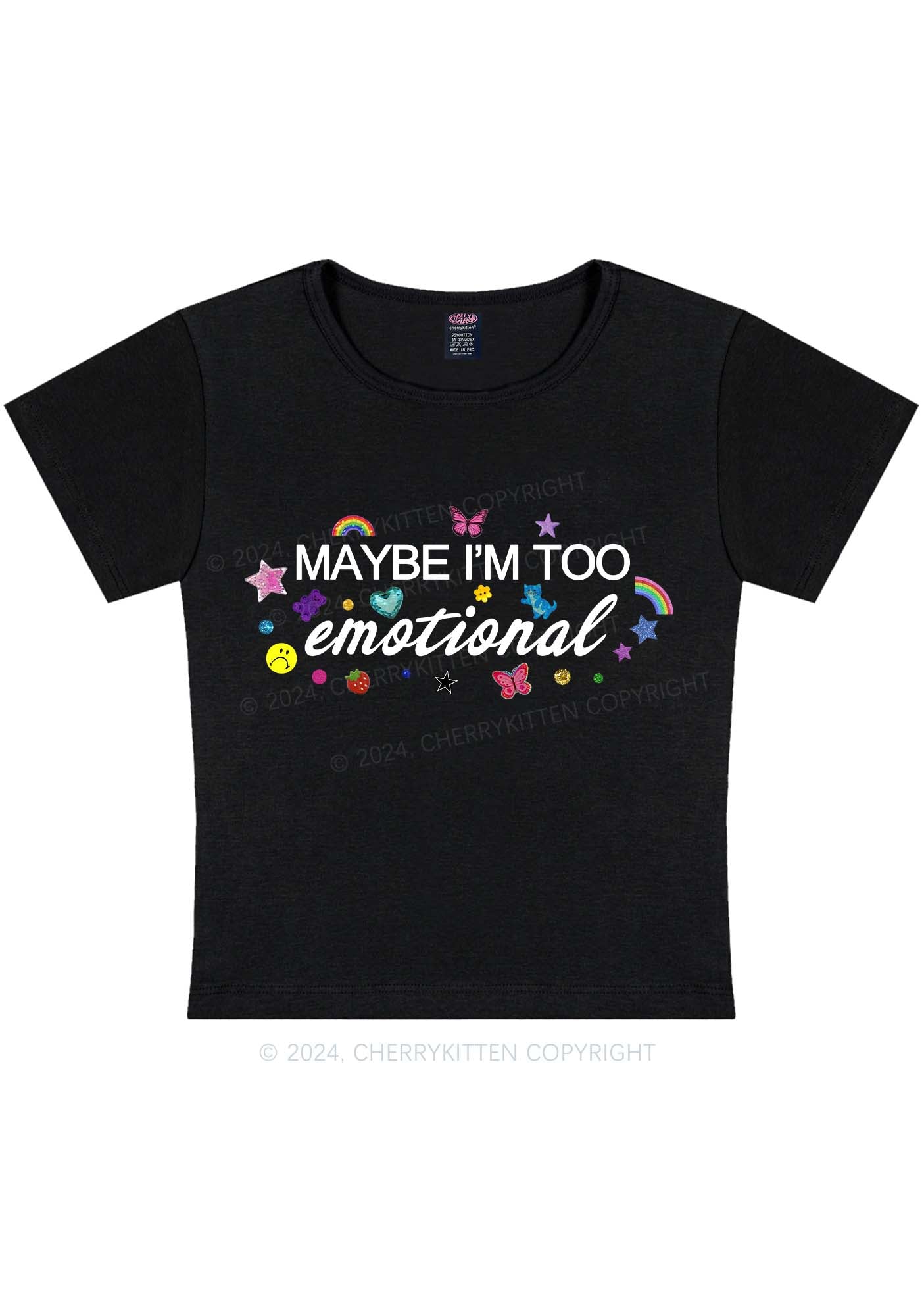 Curvy Too Emotional Y2K Baby Tee Cherrykitten