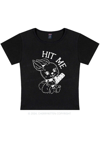 Hit Me Bunny Y2K Baby Tee Cherrykitten