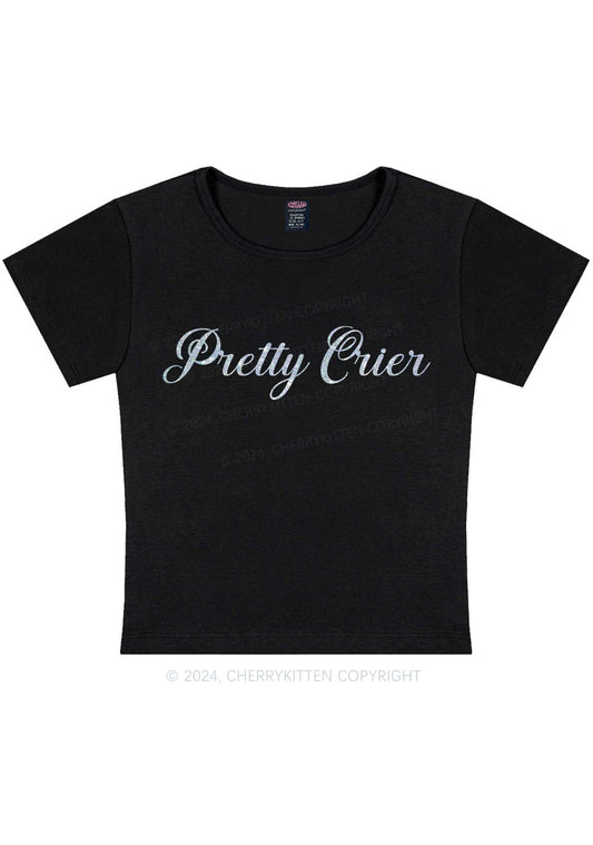 Pretty Crier Y2K Baby Tee Cherrykitten