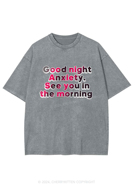 Good Night Anxiety Y2K Washed Tee Cherrykitten