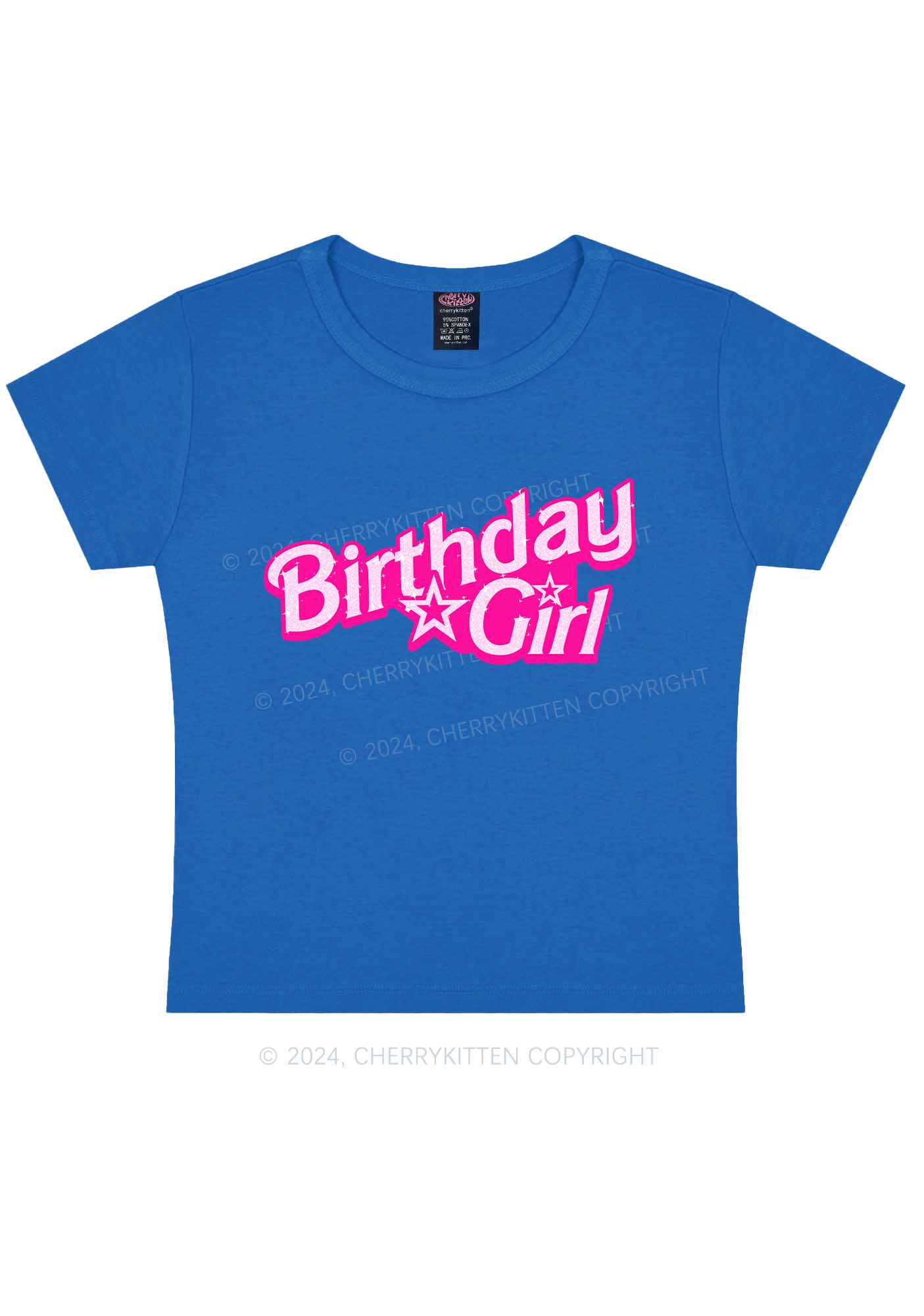 Barb Birthday Girl Y2K Baby Tee Cherrykitten