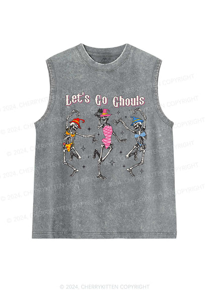 Halloween Let's Go Ghouls Y2K Washed Tank Cherrykitten