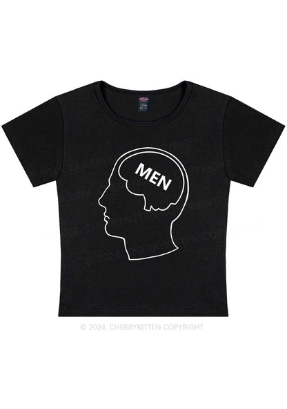 Mens Brain Y2K Baby Tee Cherrykitten