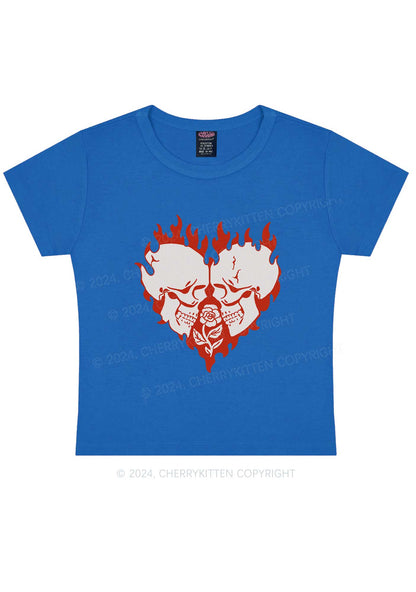 Heart Skull Y2K Valentine's Day Baby Tee Cherrykitten