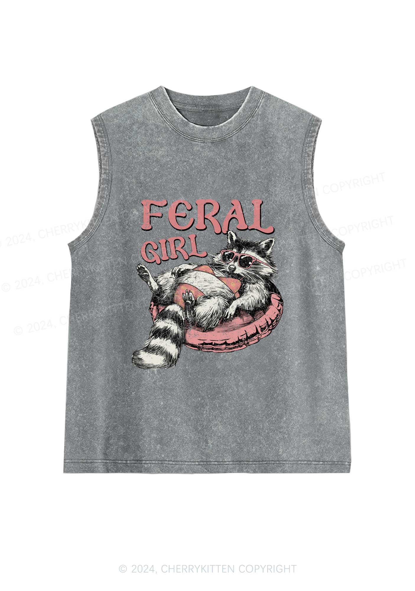 Feral Girl Y2K Washed Tank Cherrykitten