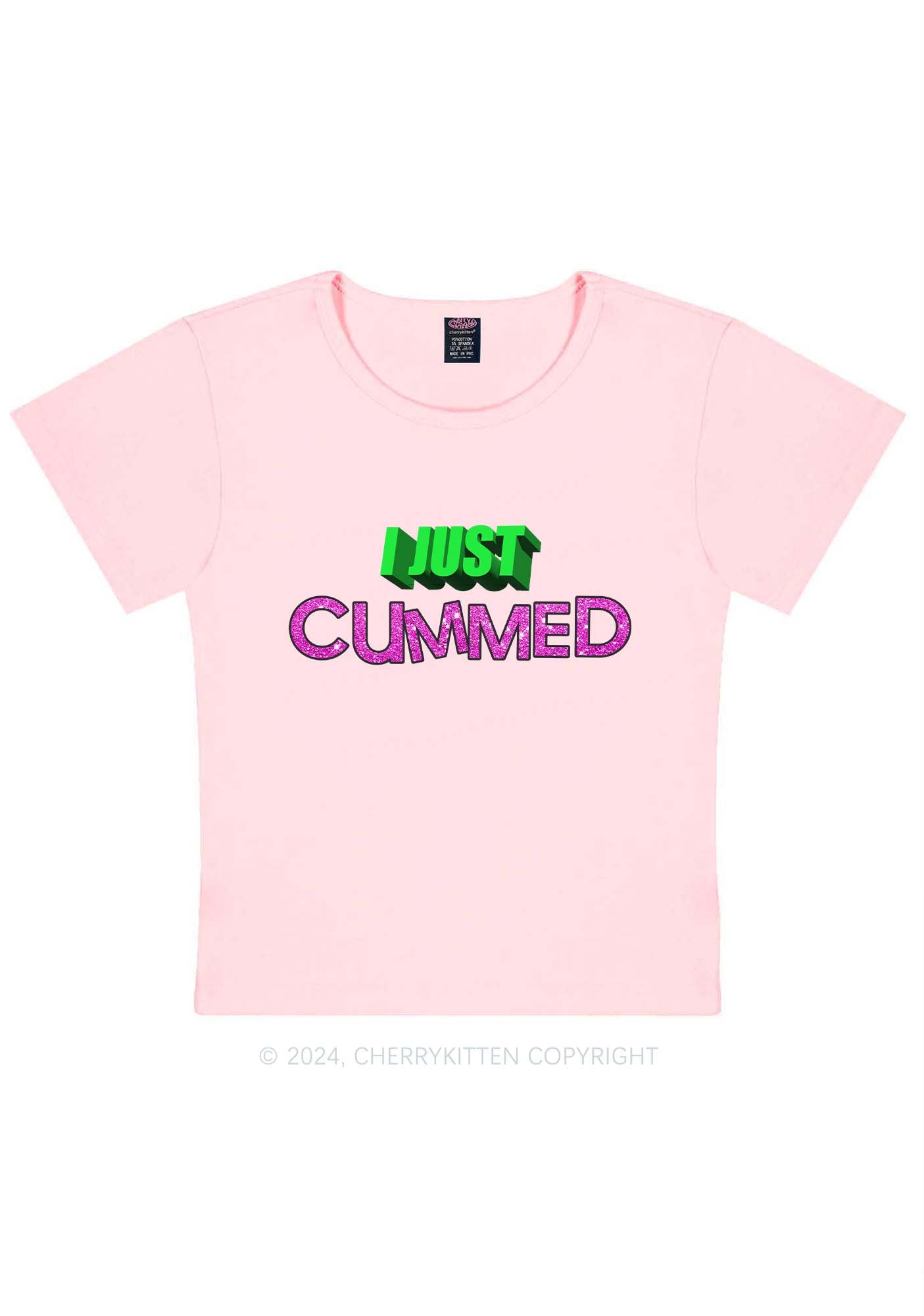 I Just Cummed Y2K Baby Tee Cherrykitten