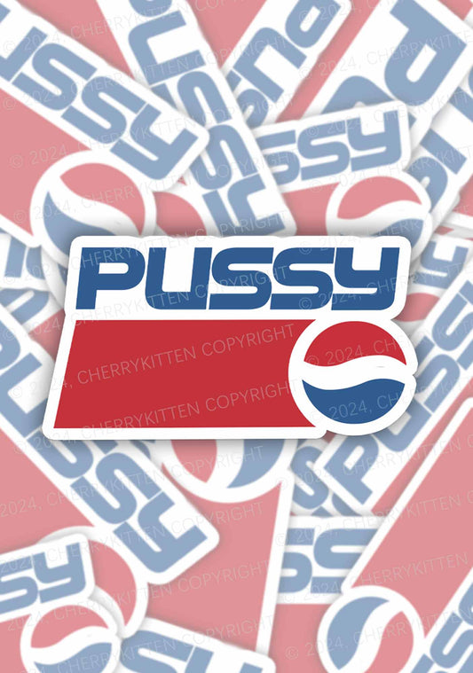 Red Blue Puxxy 1Pc Y2K Sticker Cherrykitten