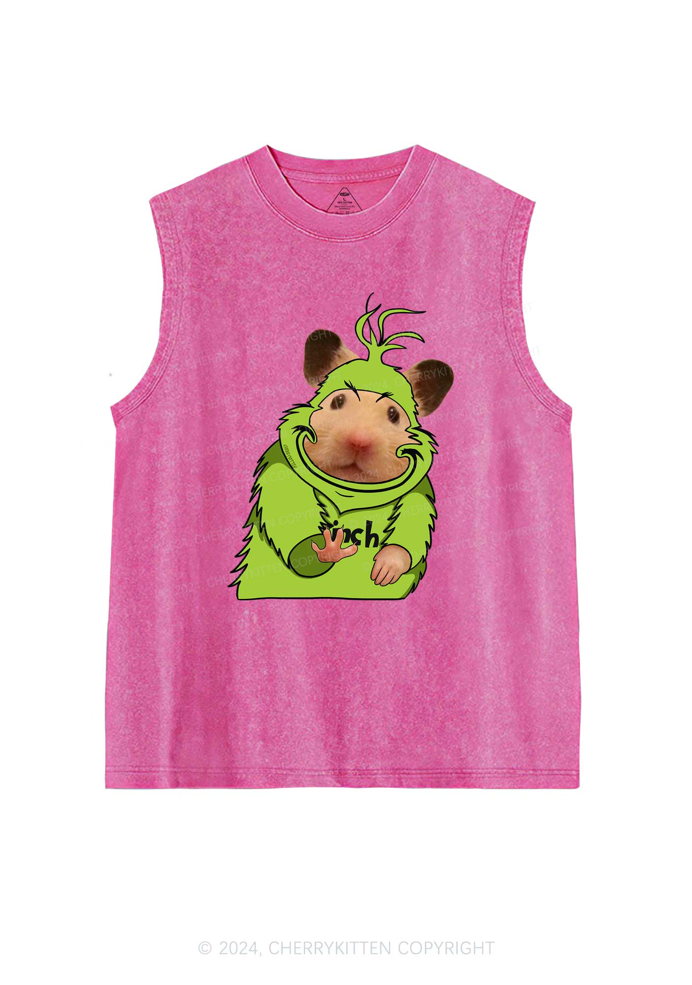 Christmas Green Ratz Y2K Washed Tank Cherrykitten