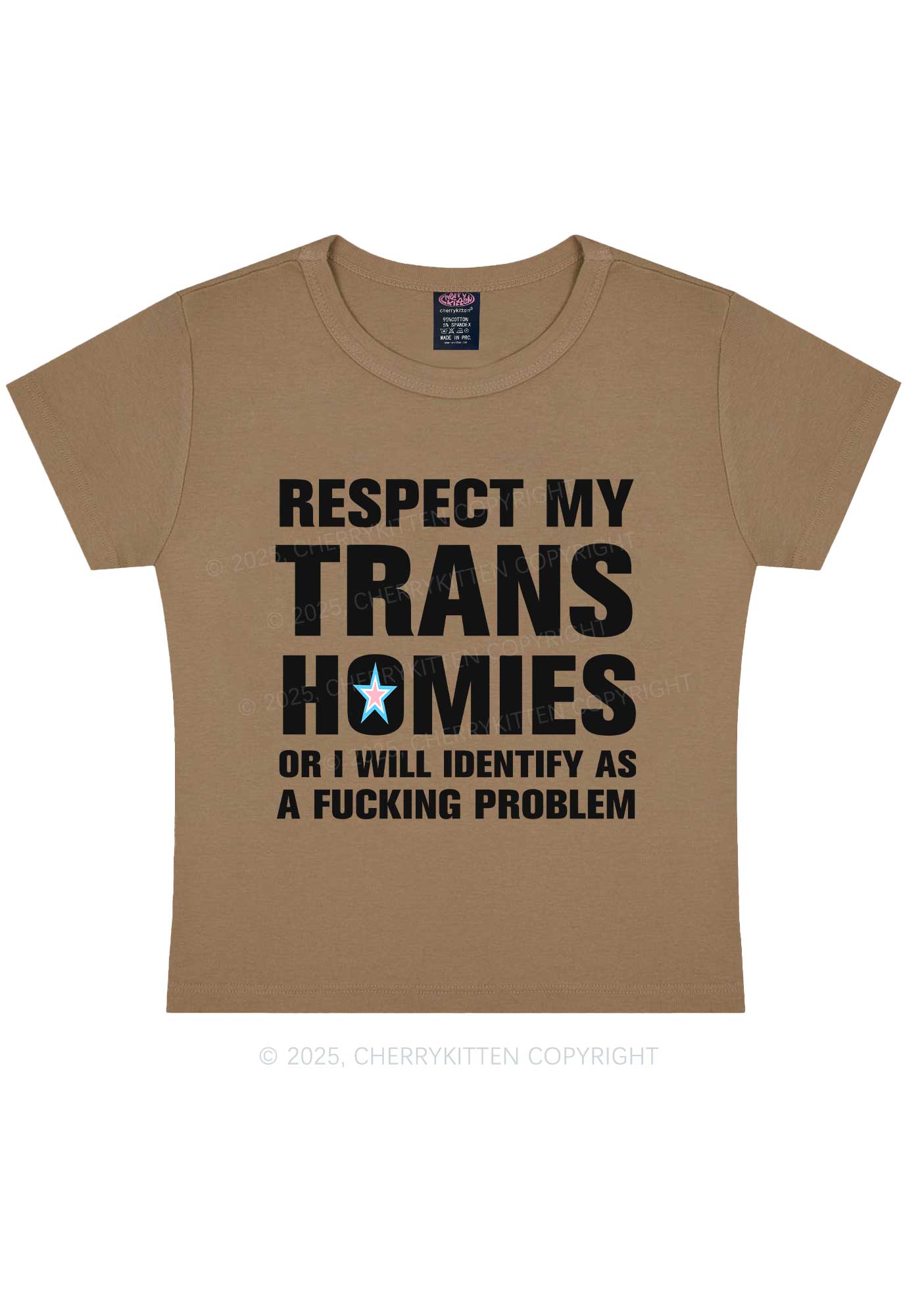 Respect My Trans Homies Y2K Baby Tee Cherrykitten