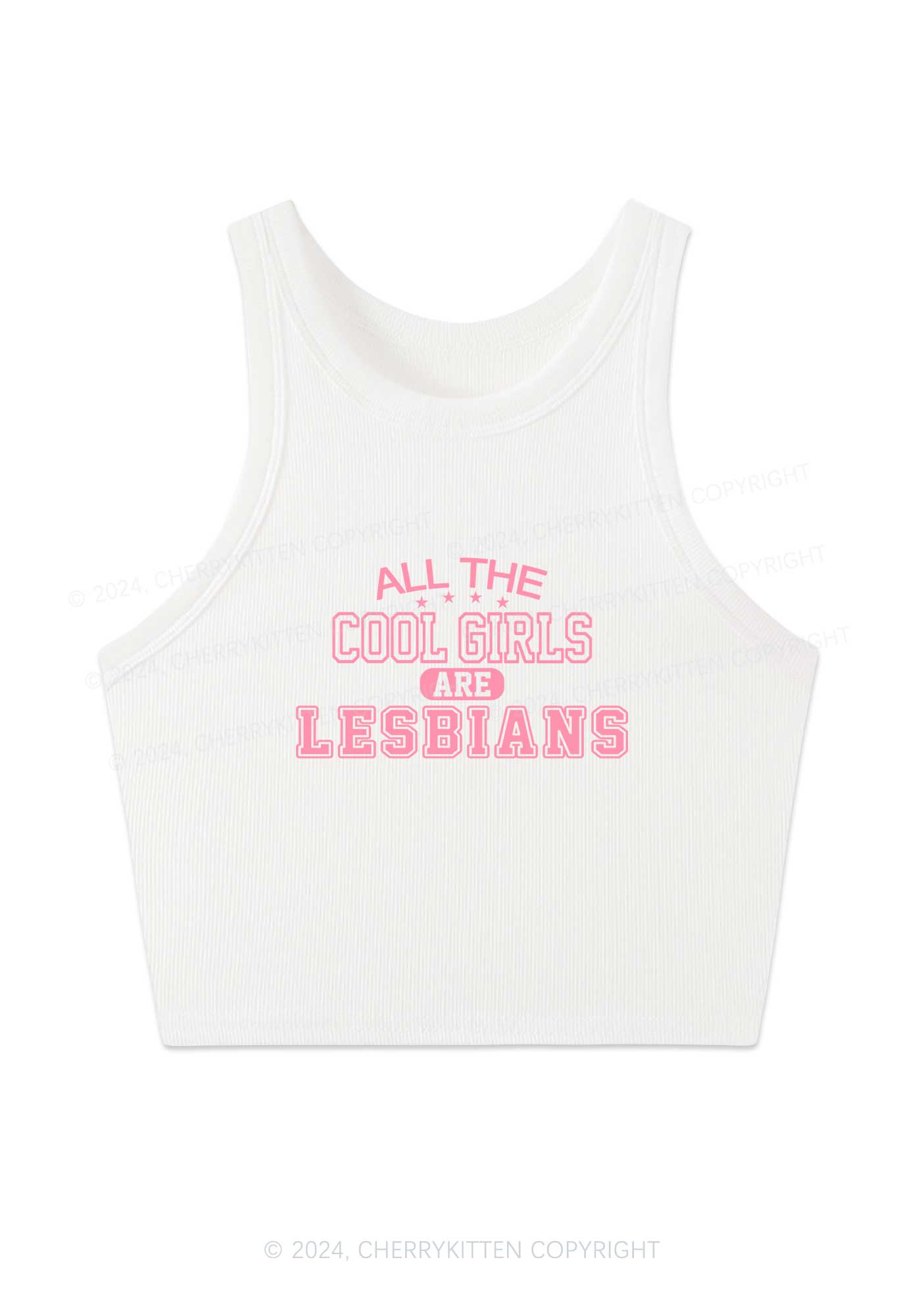 Cool Girls Are Lesbians Y2K Crop Tank Top Cherrykitten