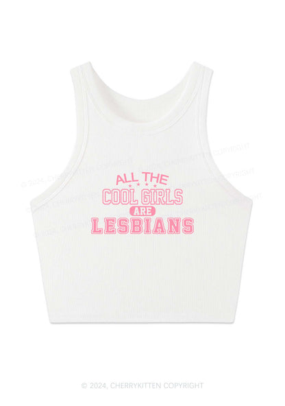 Cool Girls Are Lesbians Y2K Crop Tank Top Cherrykitten