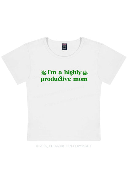 Highly Productive Mom Y2K Baby Tee Cherrykitten