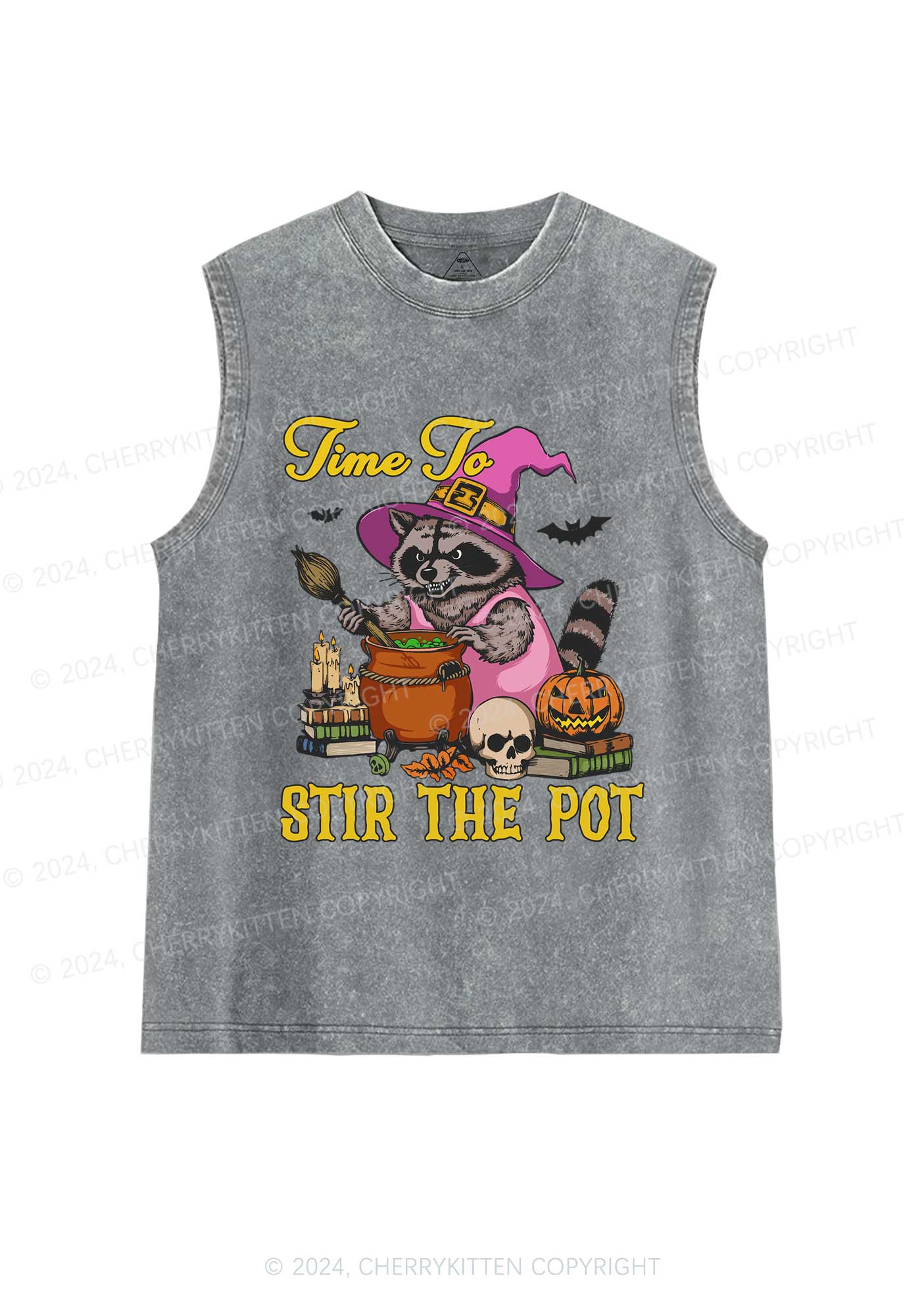 Halloween Stir The Pot Y2K Washed Tank Cherrykitten