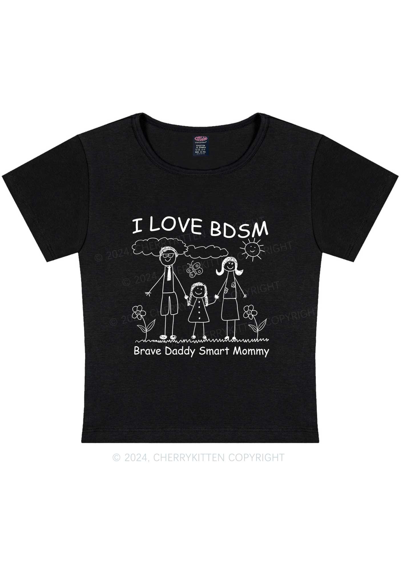 I Love BDSM Y2K Baby Tee Cherrykitten