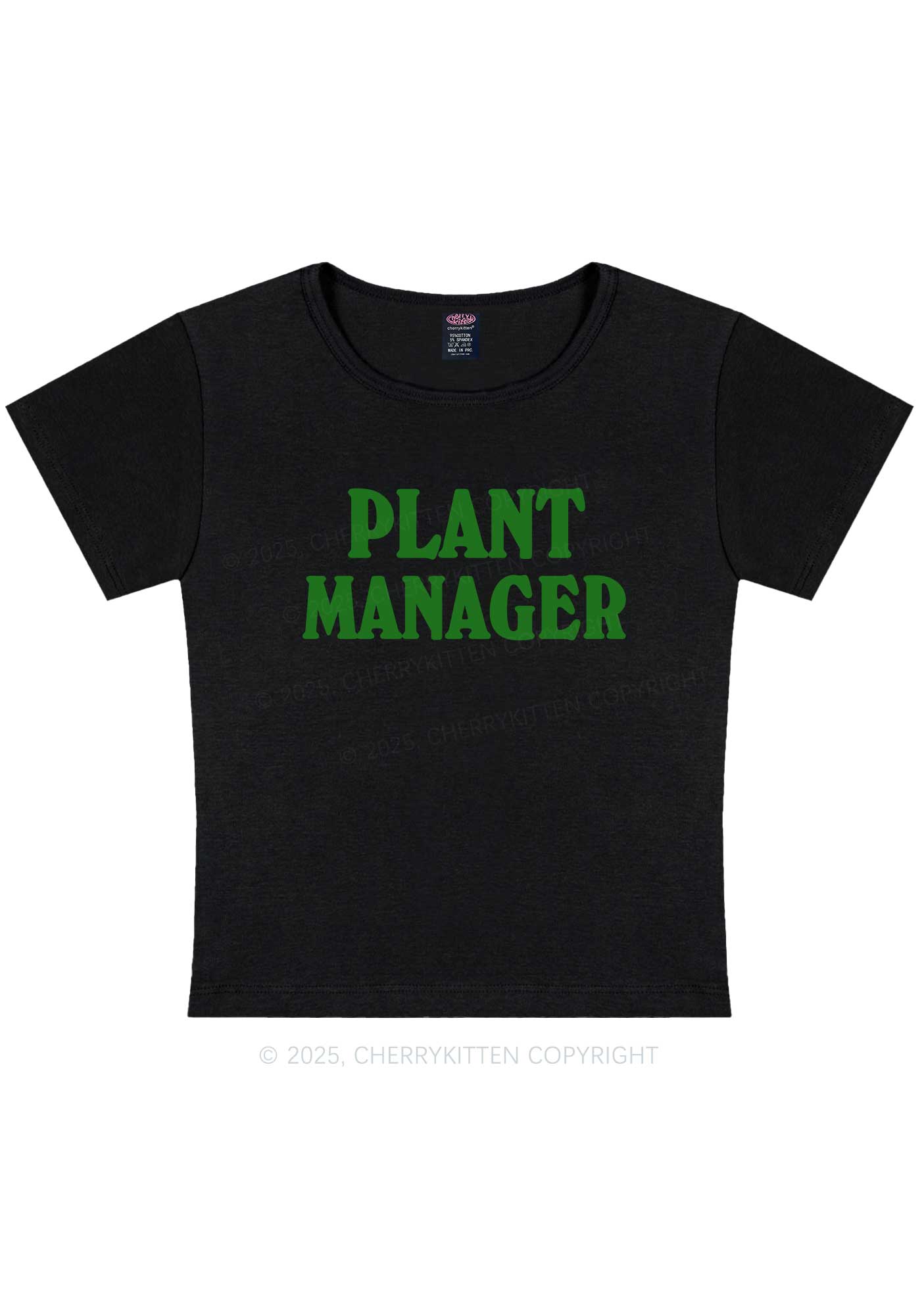 Plant Manager Y2K Baby Tee Cherrykitten