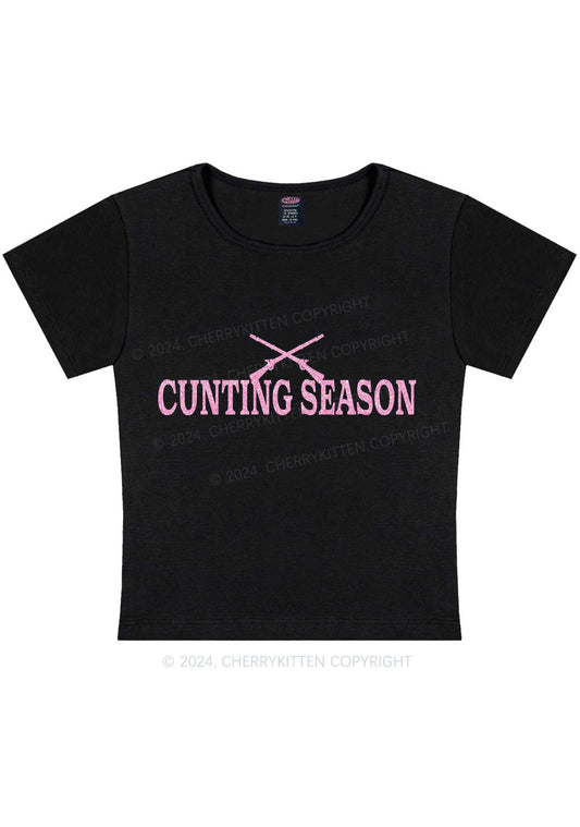 Pink Cxxting Season Y2K Baby Tee Cherrykitten